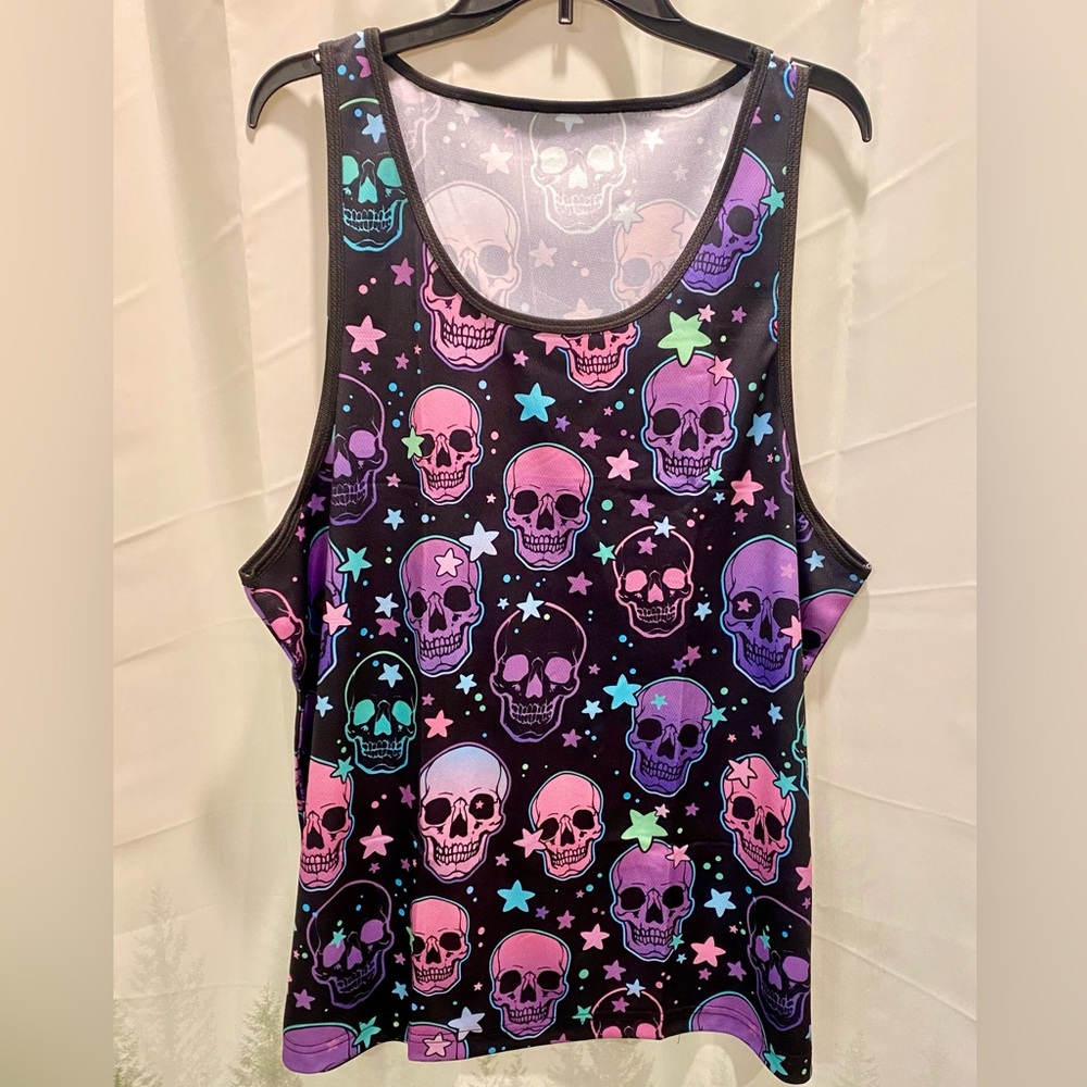 Neon Skull Star Men's Tank Top